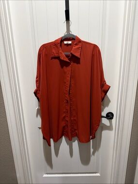 entro women's Casual Button-Down Shirt - Rust